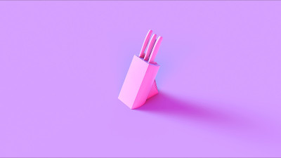 粉红色的刀块