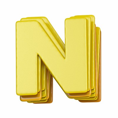 黄色字体字母N 3D