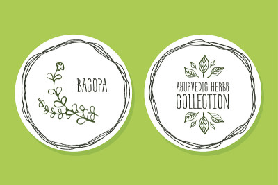 阿育吠陀草药-产品标签与Bacopa