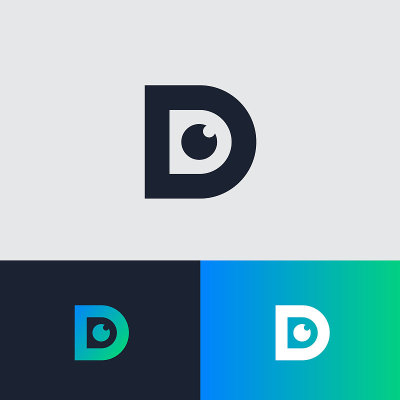 D字母组合。信的眼睛。