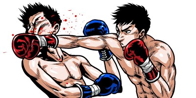 光头商人打出了一记直拳