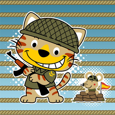 猫和老鼠的滑稽士兵卡通