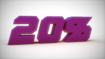 20%紫色文字销售3d渲染