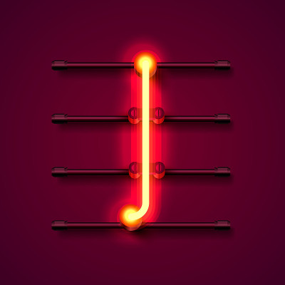 霓虹字体字母一，艺术设计招牌。