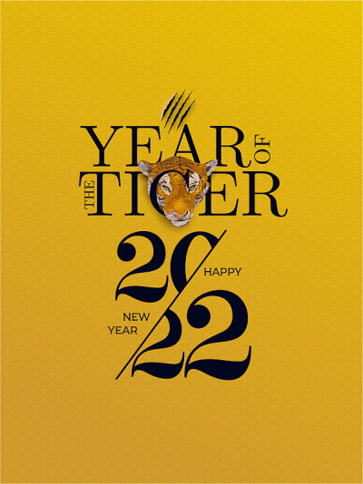 2022年中国新年。今年是虎年。2022年农历新年。春节无缝图案、横幅、贺卡。矢量插图与黑色假日标签