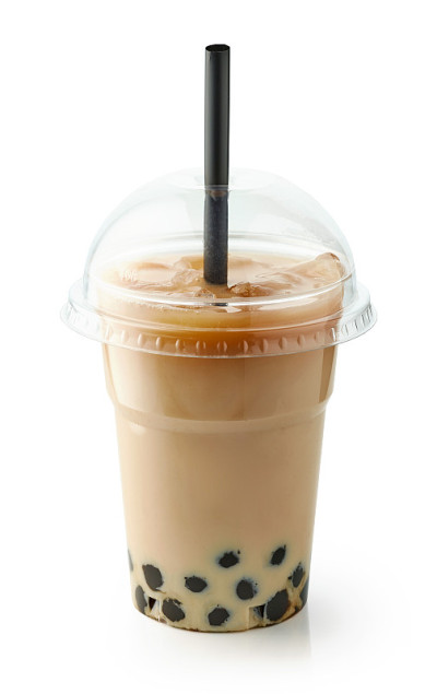 塑料杯的冰奶茶