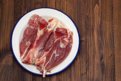 白盘上的生肉