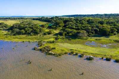 iSimangaliso湿地公园鸟瞰图。马普塔兰，南非东海岸夸祖鲁-纳塔尔省的一个地区。