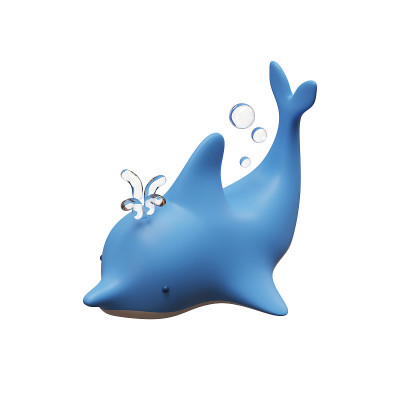 海豚3D渲染插图