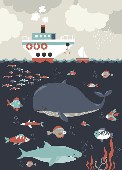 海洋生物。海底世界