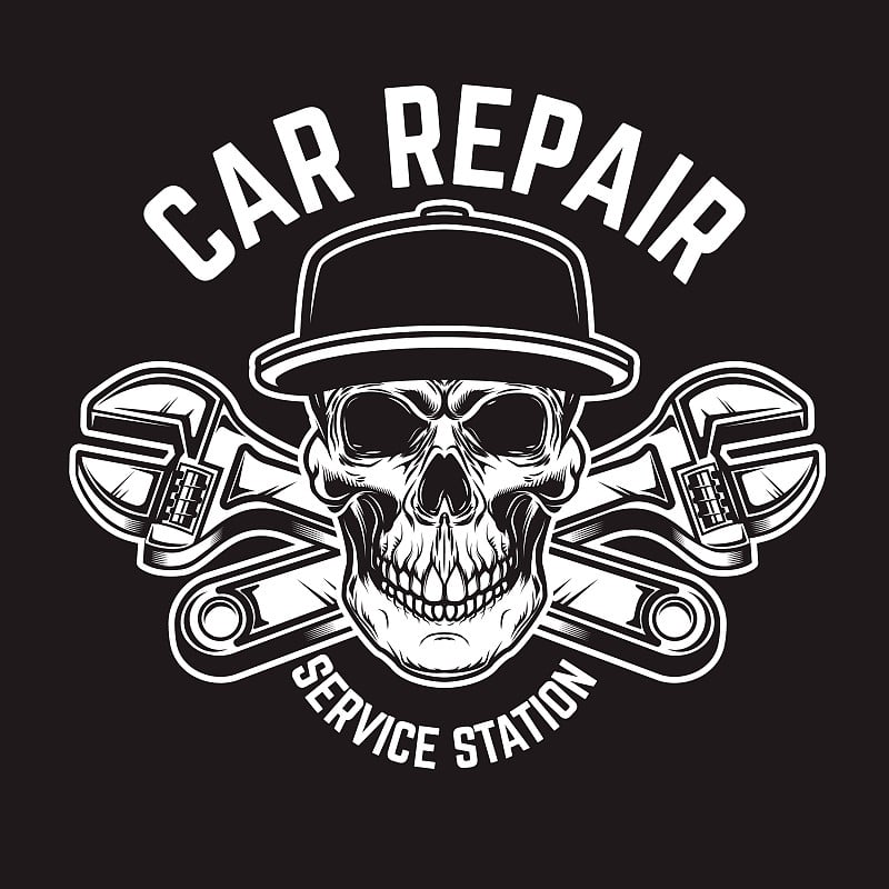 Car repair. Service station. Emblem template with 