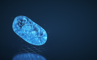 线粒体横断面图，3d渲染。