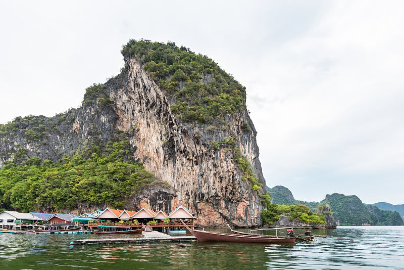 Koh Panyee或Punyi岛的村庄是漂浮的