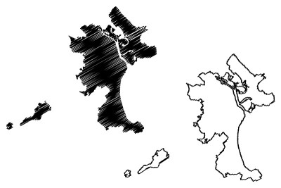 基洛夫市(俄罗斯联邦，俄罗斯)地图矢量插图，草稿基洛夫市地图
