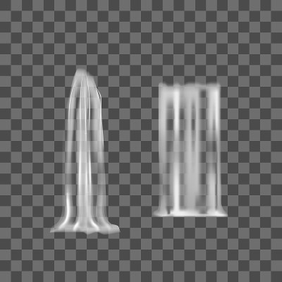 逼真的详细3d瀑布元素集。向量