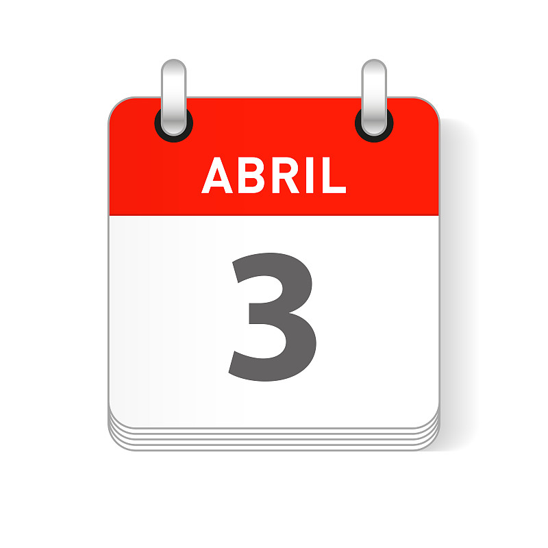 Abril 3 April 3 Calendar Date Design 模板素材 稿定设计