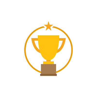 Trophy star icon graphic design template vector