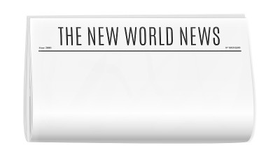 Blank newspaper template. Folded magazine cover pa