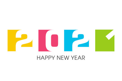 2021年新年快乐文本设计向量。