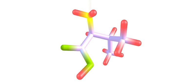 缬氨酸分子结构孤立在白色上