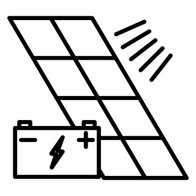 发电用的太阳能电池。类型的能量。电池。环保能源。图标，矢量，轮廓，孤立，48x48像素。