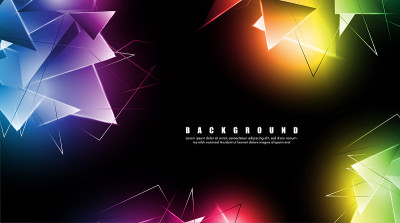 abstract background with glowing triangles that ov