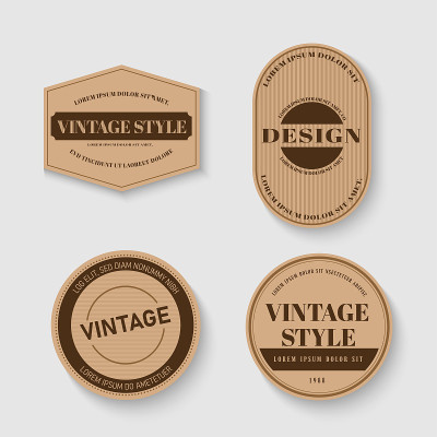 向量集标签vintage和框架。