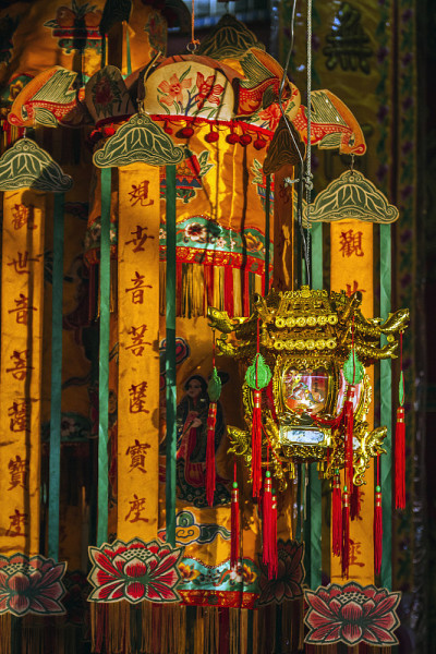 泰国董里中国寺庙的佛教节日