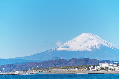 长崎海滩和富士山