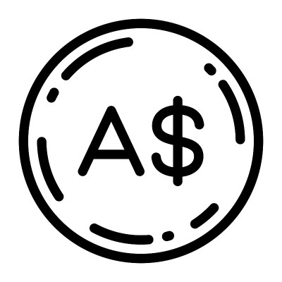 澳元硬币图标矢量插图