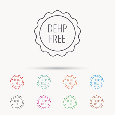 DEHP免费图标。无毒塑料标志。