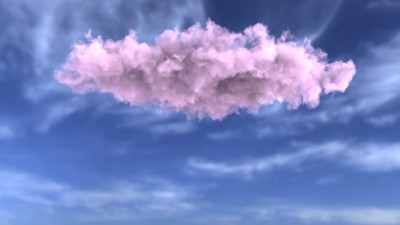 粉红色的云的天空