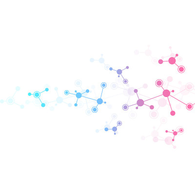 分子的抽象背景。分子结构或DNA链，基因工程，神经网络，创新技术，科学研究。技术、科学和医学概念。