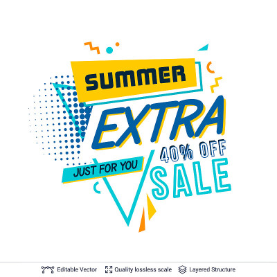 Summer ad sale background in pop-art style.