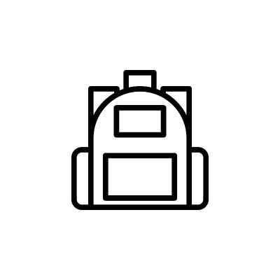背包,包图标。元素教育图标。细线图标