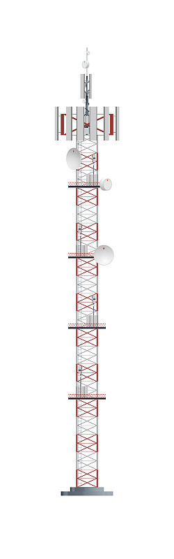 Mobile telecommunication tower with antennas