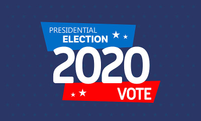 总统选举矢量模板。票2020
