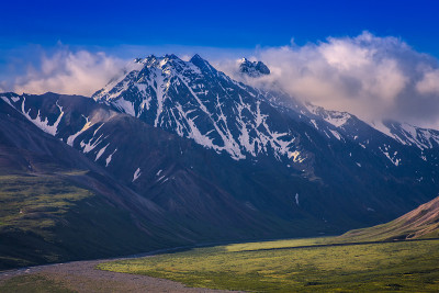 阿拉斯加山脉，德纳里国家公园，阿拉斯加，美国。