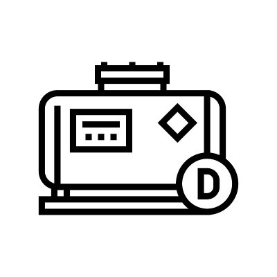 柴油加油站线图标矢量插图