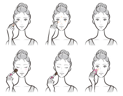 一个女人化妆的插图