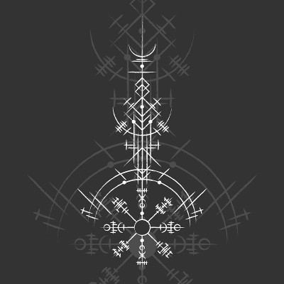 魔法灰色古代维京人纹身