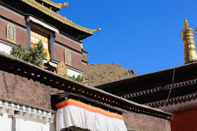 Dhvaja-victory banner-Tashilhunpo修道院。Shigatse-Tibe