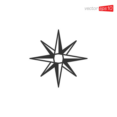 指南针图标设计矢量