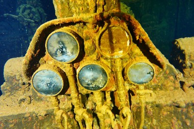 Famous wreck ship Fujikawa maru in Truk lagoon