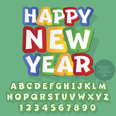 矢量贴纸2017年新年贺卡
