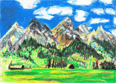 手画山