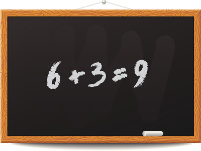带数字的学校黑板