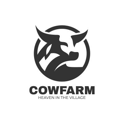 矢量插图牛简单吉祥物风格。