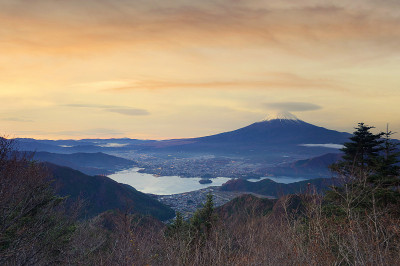 上午去富士山和川口湖