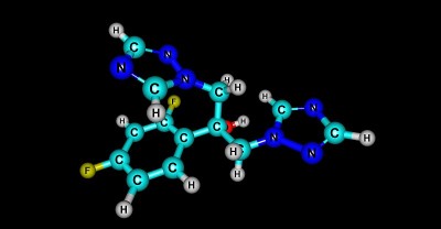 氟康唑在黑色上的分子结构孤立